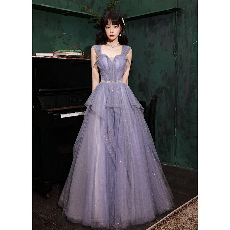 Robe de soirée violette pour hôte de la réunion annuelle