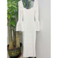 Classic Style Ladies Square Collar Long Sleeve One-step Dress