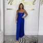 Tube Top Solid Color Pleated Jumpsuit Sleeveless Leotard