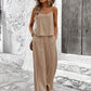 Women's Solid Color Casual Camisole Vest Set