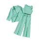 Girl's Casual Korean Wide-leg Pants Set