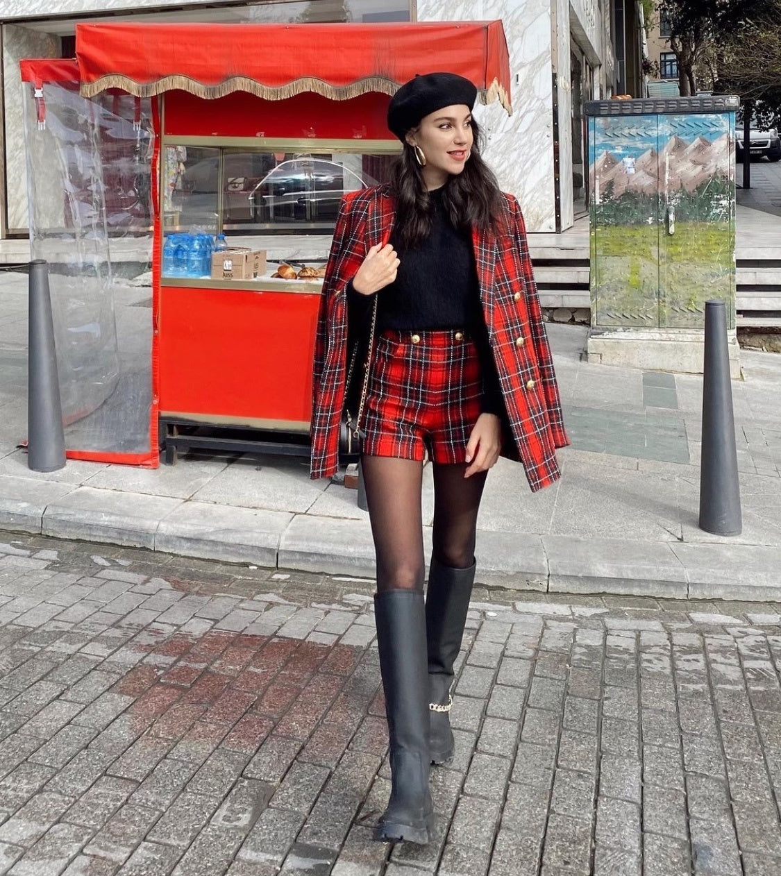 Plaid Suit Shorts Suit Jacket High Sense Of Spring