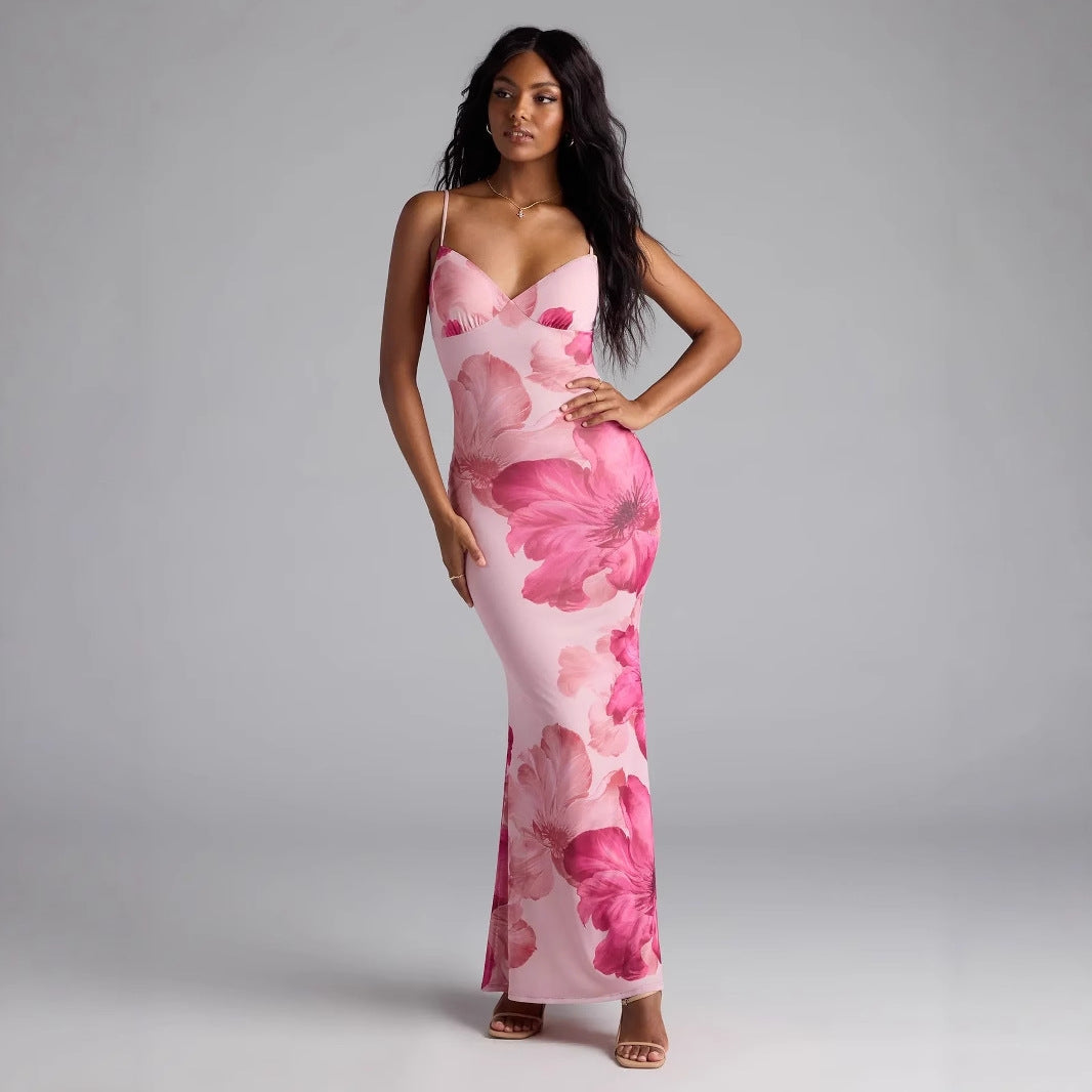 V-neck Mid Waist Fashionable Dress