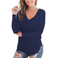 European And American Women's Clothing Solid Color Bottoming Shirt