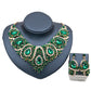Fast selling explosion, Middle East, Europe and America, colorful exaggerated bride necklace, earring set, alloy color plating