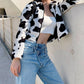 Cow fur warm short jacket