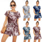 European And American Women's Short Tie-dye Jumpsuit