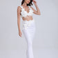 Three-dimensional Flower Camisole Back Slit Dress Two-piece Set