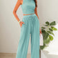 Trousers Elastic Waist Loose-fitting Sleeveless Shirt Suit