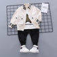 Boys Fashion Letter Printing Five-pointed Star Stand Collar Long Sleeve Coat