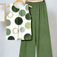 Womens Sleeveless Irregular Tank Top And Pants Fashionable Printed Two-Piece Set