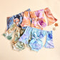 One Piece Shoulder Long Sleeve Trumpet Sleeve Print