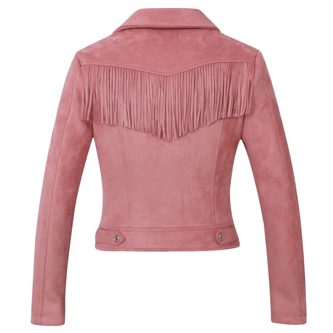 Veste femme vente directe d'usine automne et hiver manteau en daim à revers pour femme européenne et américaine veste en cuir courte pour femme
