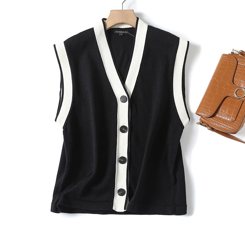 Women's Sleeveless Buckle Knitted Vest