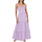 Robe sans manches à bretelles spaghetti et poches pour femme