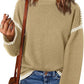 Solid Round Neck Pullover Sweater Autumn And Winter Loose Long Sleeve Tops For Women Clothing