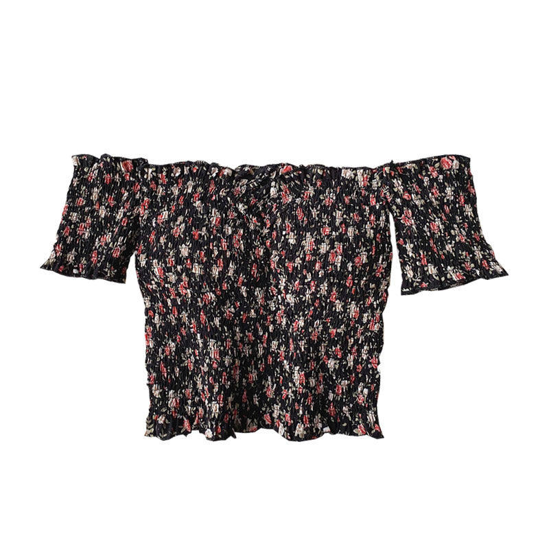 Floral Chiffon Shirt Short-sleeved Summer Western Style
