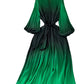 Mid-length A- Line Gradient Pleated Dress