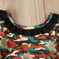 Ensemble barboteuse camouflage à manches longues et pantalon évasé noir pour fille