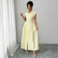Elegant Waist-Cinched A-Line Long Dress