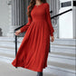 European And American Temperament Slim Solid Color Knitted Long-sleeved Dress