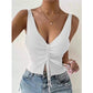 Summer Fashion Drawstring American All-matching Drawstring Vest Top