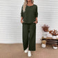 Women's Casual Top Wide Leg Pants Set