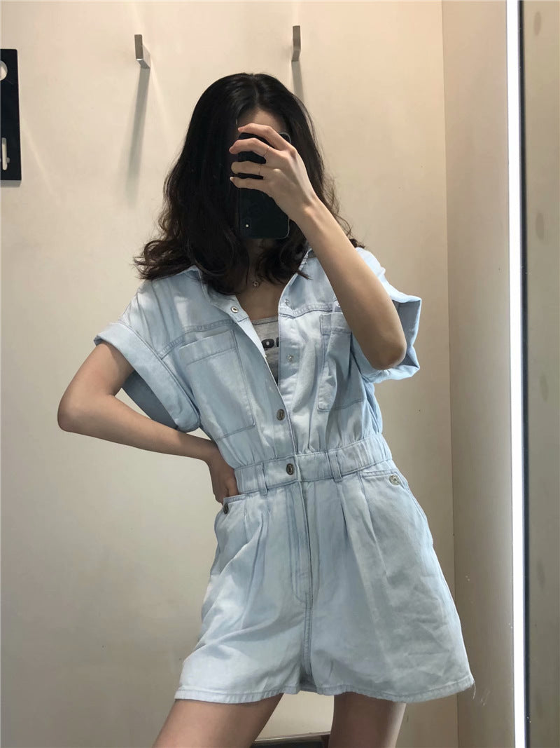 Waist slimming jumpsuit shorts
