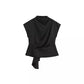 French Fashion Casual Stand Collar Peplum Top