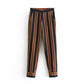 Temperament striped casual suit jacket striped trousers