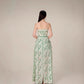 Retro Hollow Lace Green High Slit Dress