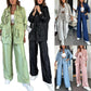 Women's Clothing Straight-leg Trousers Two-piece Set Solid Color Fashion
