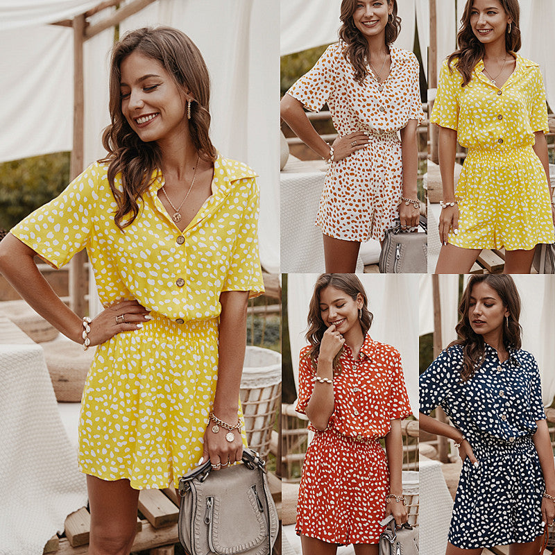 Combinaison chemise à petites fleurs