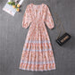 Bohemian Maxi A-line High-waisted One-piece Dress