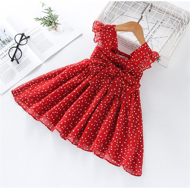 Chiffon Polka Dot Fashion Children's Princess Dress