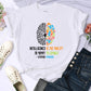 Round Neck Printed T-shirt Top Women's Breathable Short Sleeve