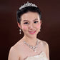 Bridal headdress, three sets of crystal flower necklace, diamond earrings, European and American Wind crown, wedding jewelry