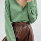 Women's Fashion Casual Polo Collar Pleated Shirt