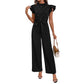 Flying Sleeves Small Stand Collar High Waist Women's Jumpsuit