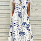 Women's Printed Short Sleeve Lace Patchwork Dress For Women