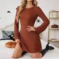 Women's Fashion Textured Backless Bowtie Flared Sleeve Dress