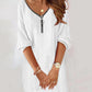 Simple Solid Color V-neck Knitted Long-sleeved Dress