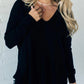 Pull ample à manches longues pour femme, design cousu sur le devant