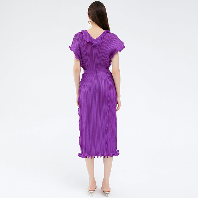 Robe moulante plissée à la taille pour femme