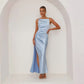 Solid Color Backless Slit Mid-length Sleeveless Sling Dress