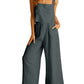 Ensemble décontracté sans manches, caraco, pantalon large