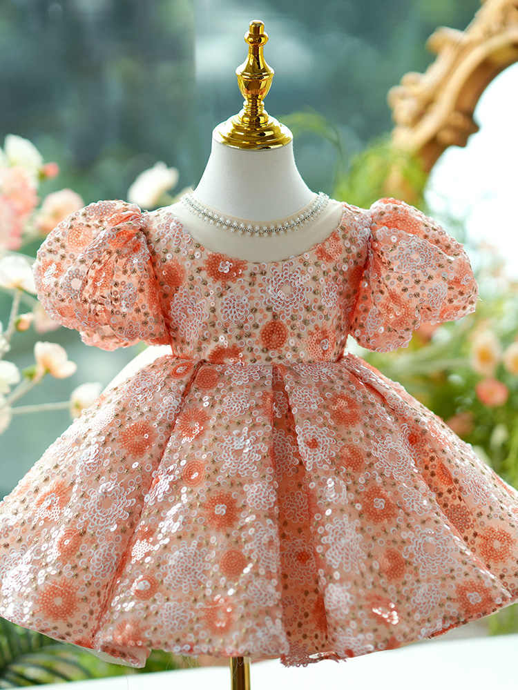 Children's Shiny Princess Dress Puffy Grenadine