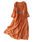 Literary Retro Ethnic Embroidery Dress Temperament