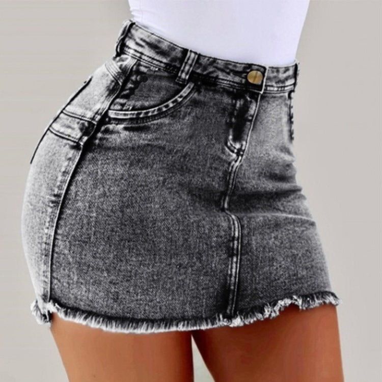 High Waist Pencil Jeans Skirt