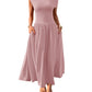 Slant Shoulder Waist Trimming Long With Pocket Dress